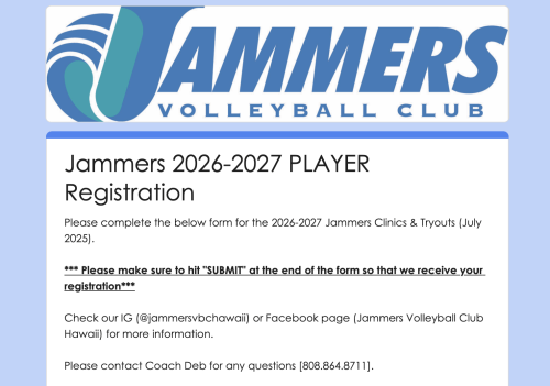 26-27 Google form player registration